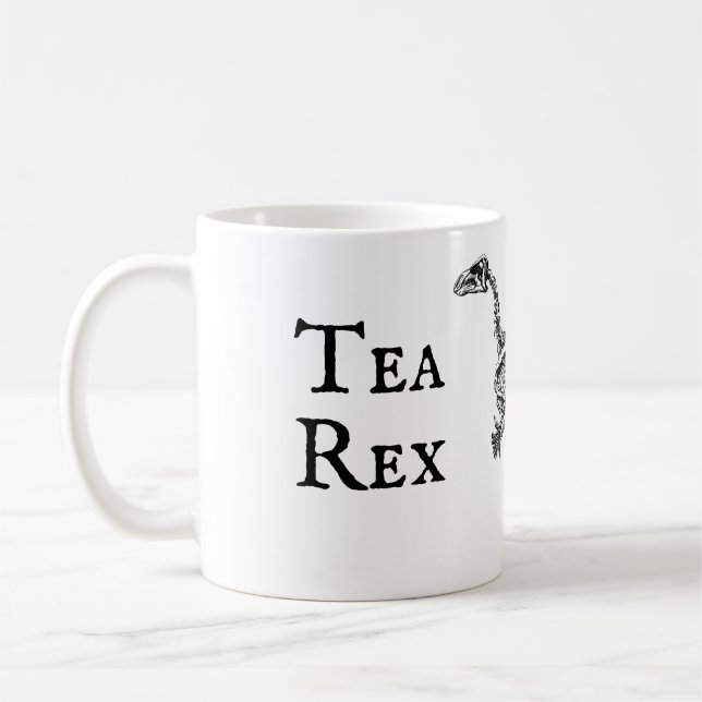 Funny Tea Rex Tyrannosaurus Dinosaur Father's Day Coffee Mug (Left)