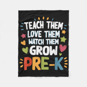 Funny Teach Them Pre K Teacher Prek Preschool Men  Fleece Blanket