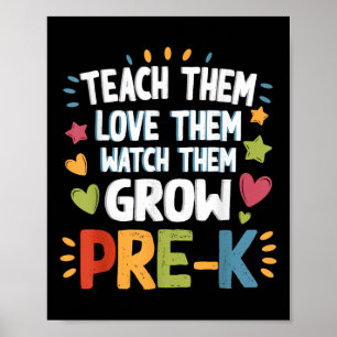 Funny Teach Them Pre K Teacher Prek Preschool Men Poster
