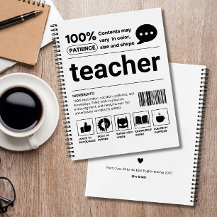 Funny Teacher Appreciation Gift Modern Classroom N Notebook