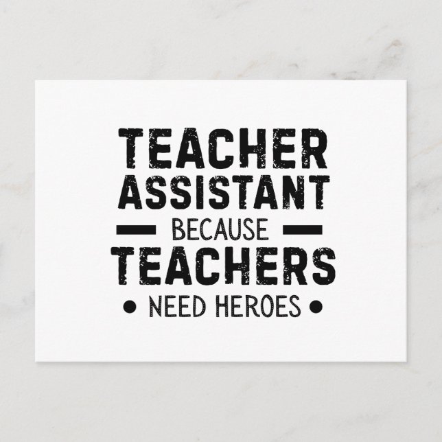 funny teacher assistant joke postcard (Front)