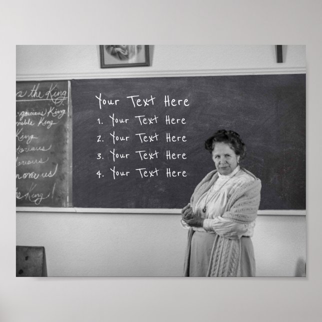 Funny Teacher Blackboard Your Text  Poster (Front)