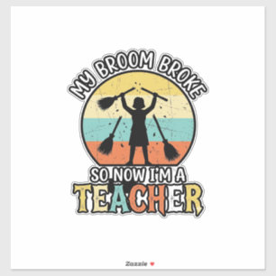 Funny Teacher Broken Broom Halloween Vintage Shirt