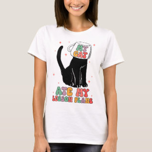 Funny Teacher Cat Ate My Lesson Plans Humor Women T-Shirt