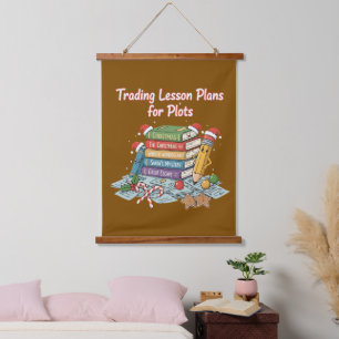 Funny Teacher Christmas Holiday Trading Lesson Hanging Tapestry