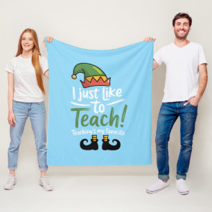 Funny Teacher Christmas Teaching is My Favourite Fleece Blanket