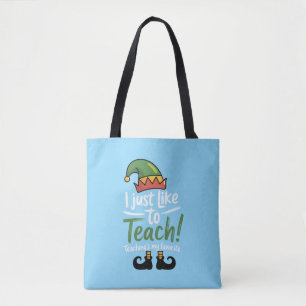 Funny Teacher Christmas Teaching is My Favourite Tote Bag