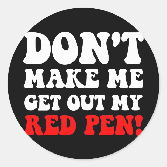 Funny teacher classic round sticker (Front)