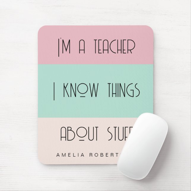 Funny teacher colorblock personalised  mouse pad (With Mouse)