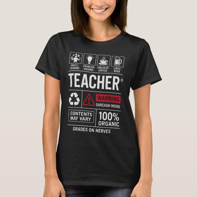 Funny Teacher Definition — Multi-Tasking T-Shirt (Front)