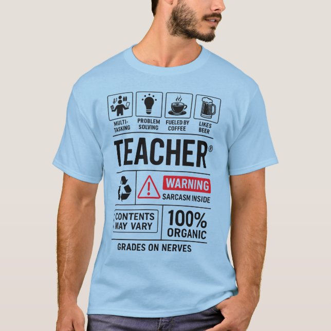 Funny Teacher Definition — Multi-Tasking T-Shirt (Front)