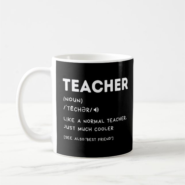 Funny Teacher Definition Teacher Appreciation Back Coffee Mug (Left)