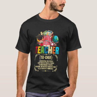 Funny Teacher Definition Teaching School Happy Tea T-Shirt