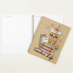 Funny Teacher Fuel Coffee Teacher Life Planner