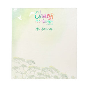 Funny Teacher Gift Chaos Coordinator Personalised Notepad