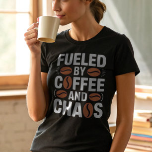 Funny Teacher Gift Fueled by Coffee Retro  T-Shirt