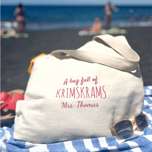 Funny Teacher Gift – Personalised Krimskrams Large Tote Bag