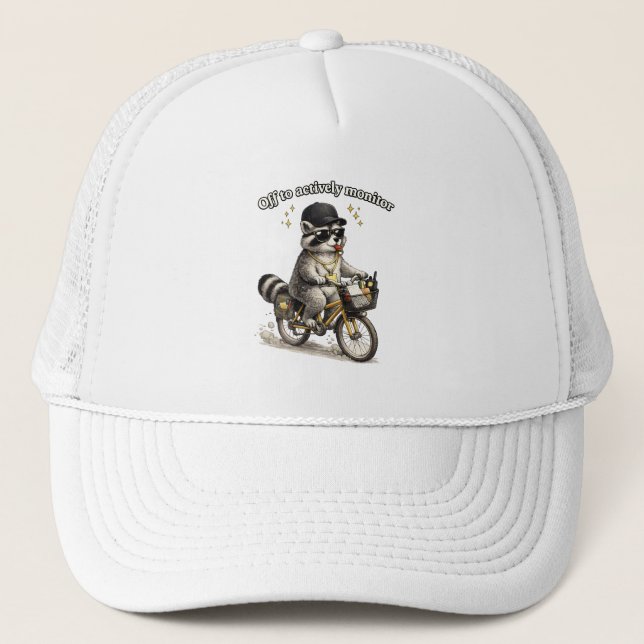 Funny Teacher Gift Racoon Appreciation Trucker Hat (Front)
