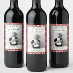Funny Teacher Gift Wine Label - Christmas Gift<br><div class="desc">Show all those care givers and teachers how much you appreciate them this holiday season! Easily edit all the wording and the photo on this lovely wine label.</div>