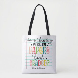 Funny Teacher Grading Tote Bag