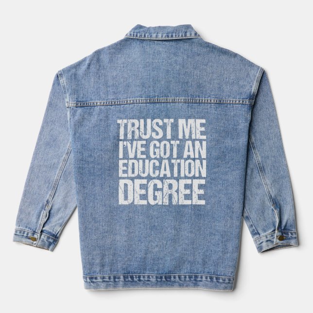 Funny Teacher Graduation Denim Jacket (Back)