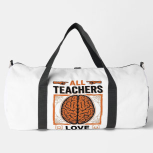 Funny Teacher Halloween Brains Vintage Graphic_1 Duffle Bag