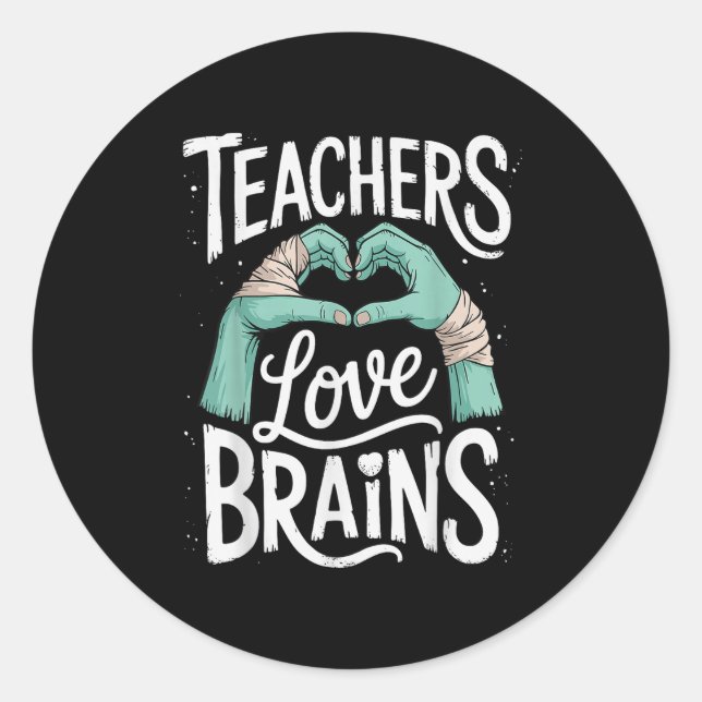 Funny Teacher Halloween Shirt Women Men Teachers L Classic Round Sticker (Front)