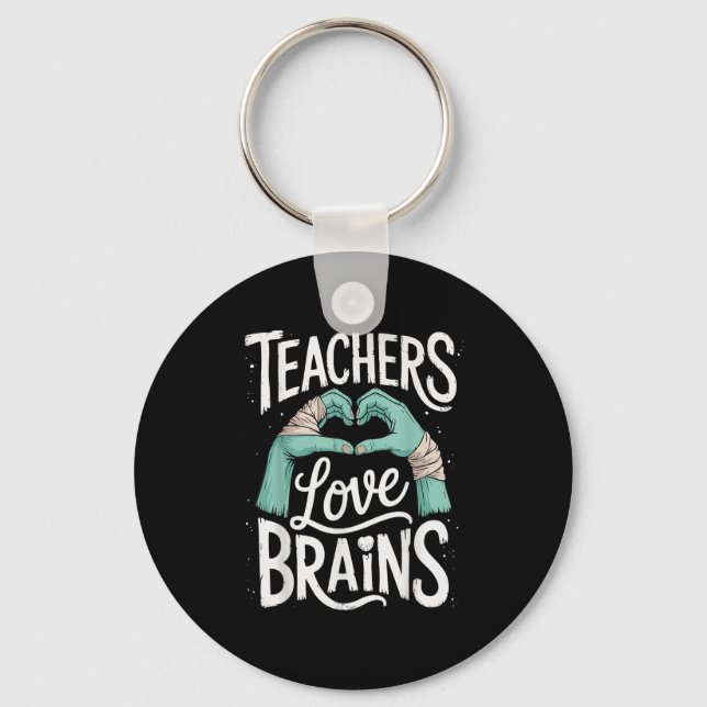 Funny Teacher Halloween Shirt Women Men Teachers L Key Ring (Front)