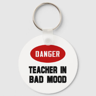 Funny Teacher in Bad Mood Key Ring