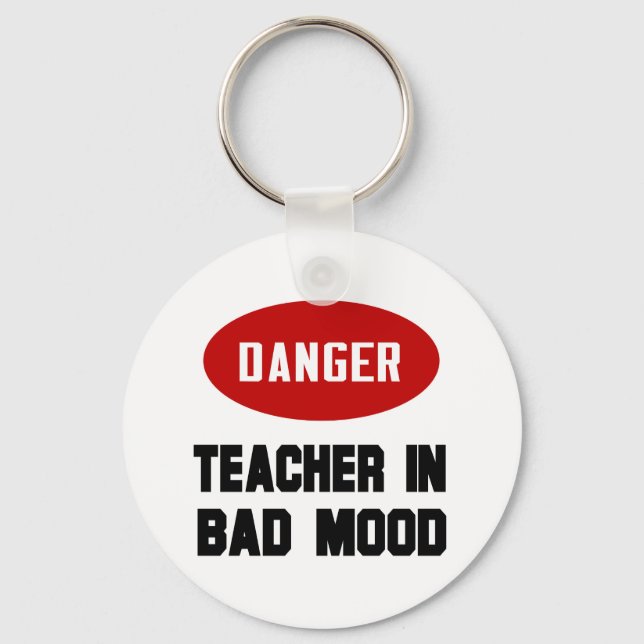 Funny Teacher in Bad Mood Key Ring (Front)