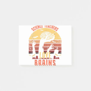 Funny Teacher Love Brains Zombie Halloween Post-it Notes