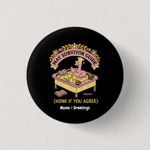 )Funny Teacher May Survivor Guide Retro Goose 3 Cm Round Badge