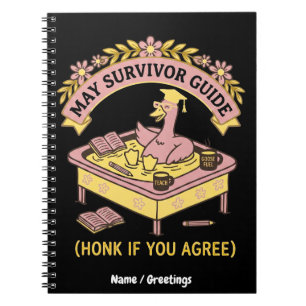 )Funny Teacher May Survivor Guide Retro Goose Notebook
