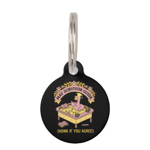 )Funny Teacher May Survivor Guide Retro Goose Pet Tag