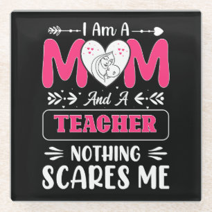 Funny Teacher Mum, Teacher Mum Funny Glass Coaster