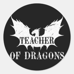 Funny Teacher Of Dragons Retro Ck To School Dragon Classic Round Sticker