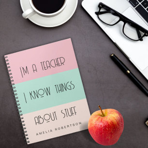 Funny teacher personalised Spiral Photo Notebook