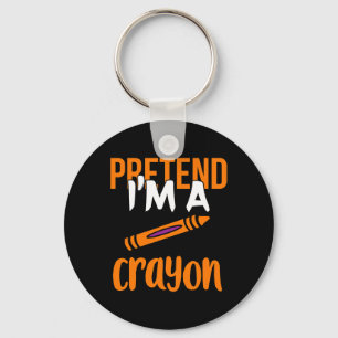 Funny Teacher Pretend I'm A Crayon Halloween Gift Key Ring
