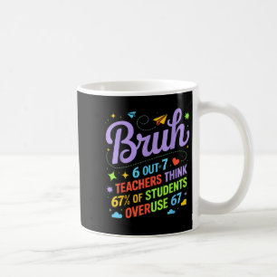 Funny Teacher Quote Bruh 6 Out Of 7 Teachers Think Coffee Mug