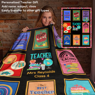 Funny Teacher Quotes Best Gift Ever Add Name Thank Sherpa Blanket