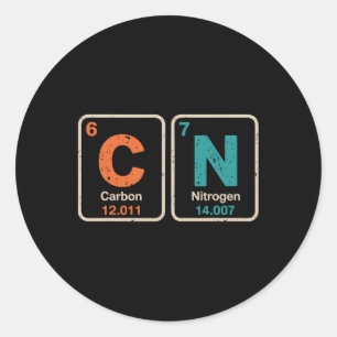 Funny Teacher Science Periodic Table Retro 67 Meme Classic Round Sticker