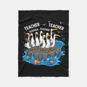 Funny Teacher Seagull Family Teacher Lover Fleece Blanket