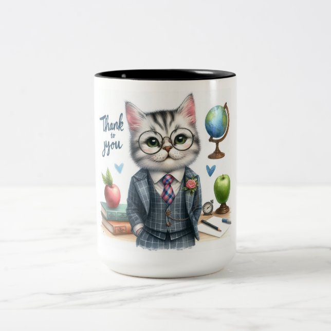 Funny Teacher Two-Tone Coffee Mug (Center)