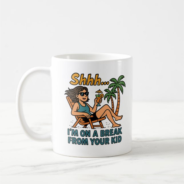 Funny Teacher Vacation  Coffee Mug (Left)