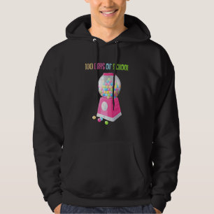 Funny Teachers Cool For 100 Days Of School Gumball Hoodie