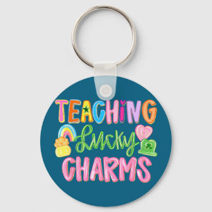 Funny teaching lucky teacher groovy st patricks da key ring