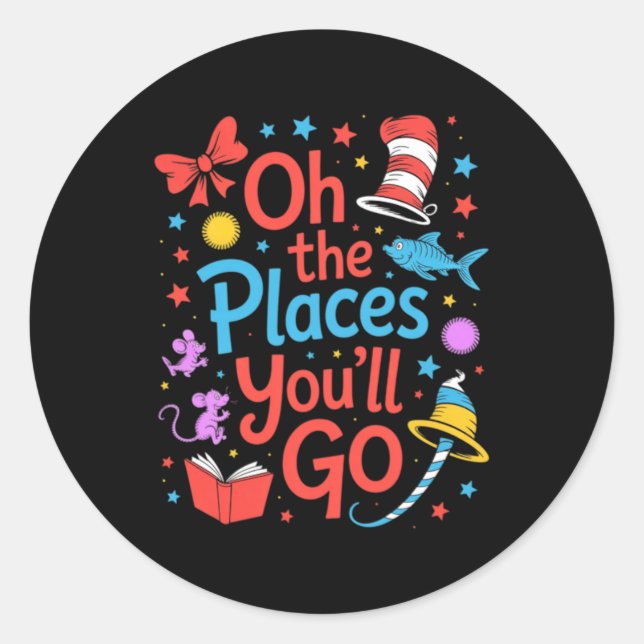 Funny Teaching Teacher Back To School Classic Round Sticker (Front)
