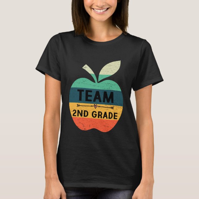 Funny Team 2nd Grade Apple Back To School Kids Tea T-Shirt (Front)