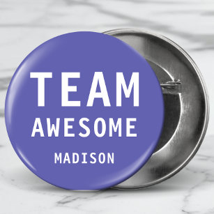 Funny Team Awesome Purple Personalised Name 3 Cm Round Badge