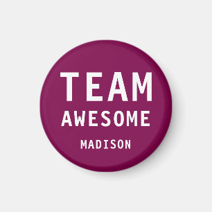 Funny Team Awesome Wine Red Personalised Name Magnet
